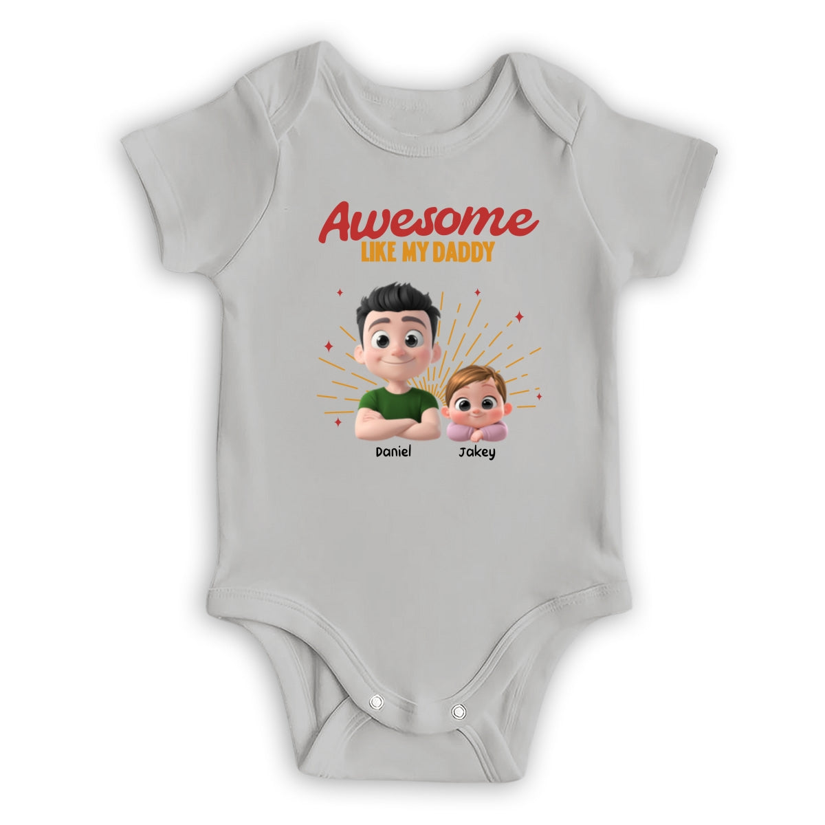Awesome Baby Dad - Personalized Custom T-Shirt And Onesie