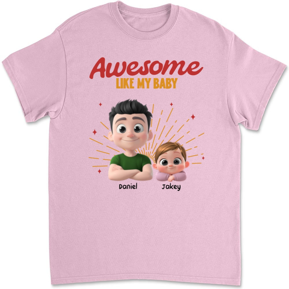 Awesome Baby Dad - Personalized Custom T-Shirt And Onesie