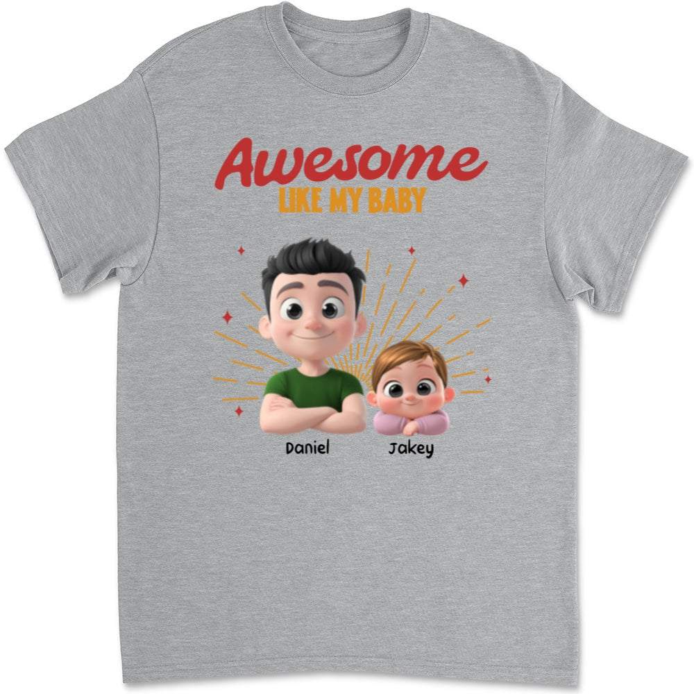 Awesome Baby Dad - Personalized Custom T-Shirt And Onesie