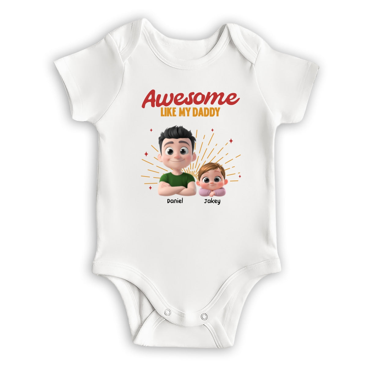 Awesome Baby Dad - Personalized Custom T-Shirt And Onesie