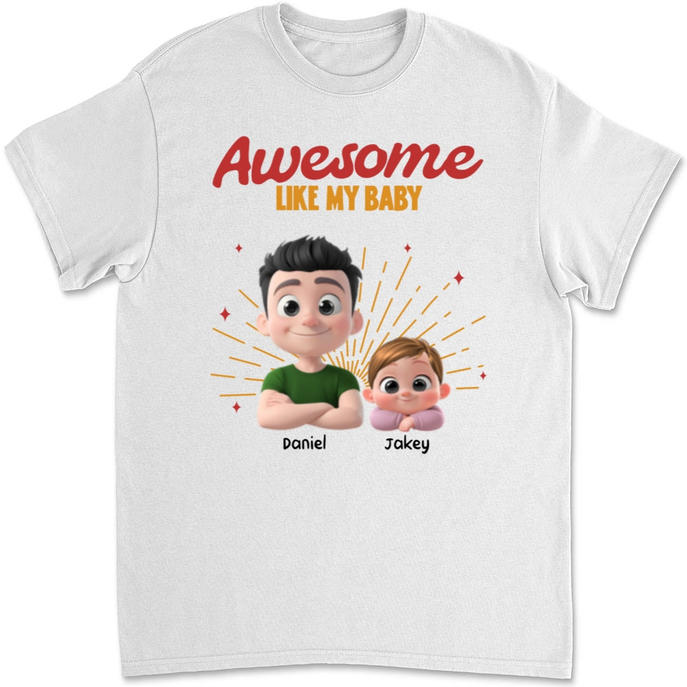 Awesome Baby Dad - Personalized Custom T-Shirt And Onesie