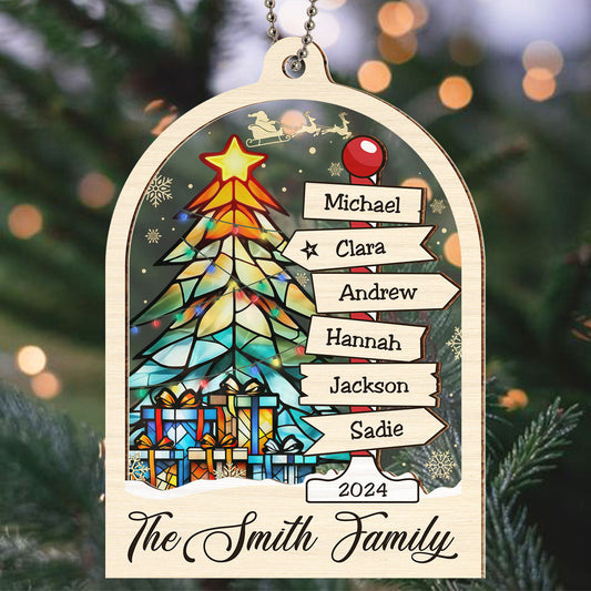 Family Sign - Personalized Custom Suncatcher Ornament