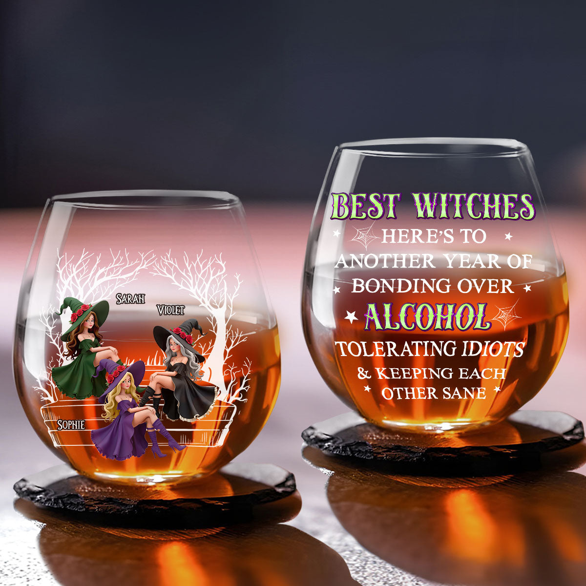 Best Witches Drink - Personalized Custom Wine Glass