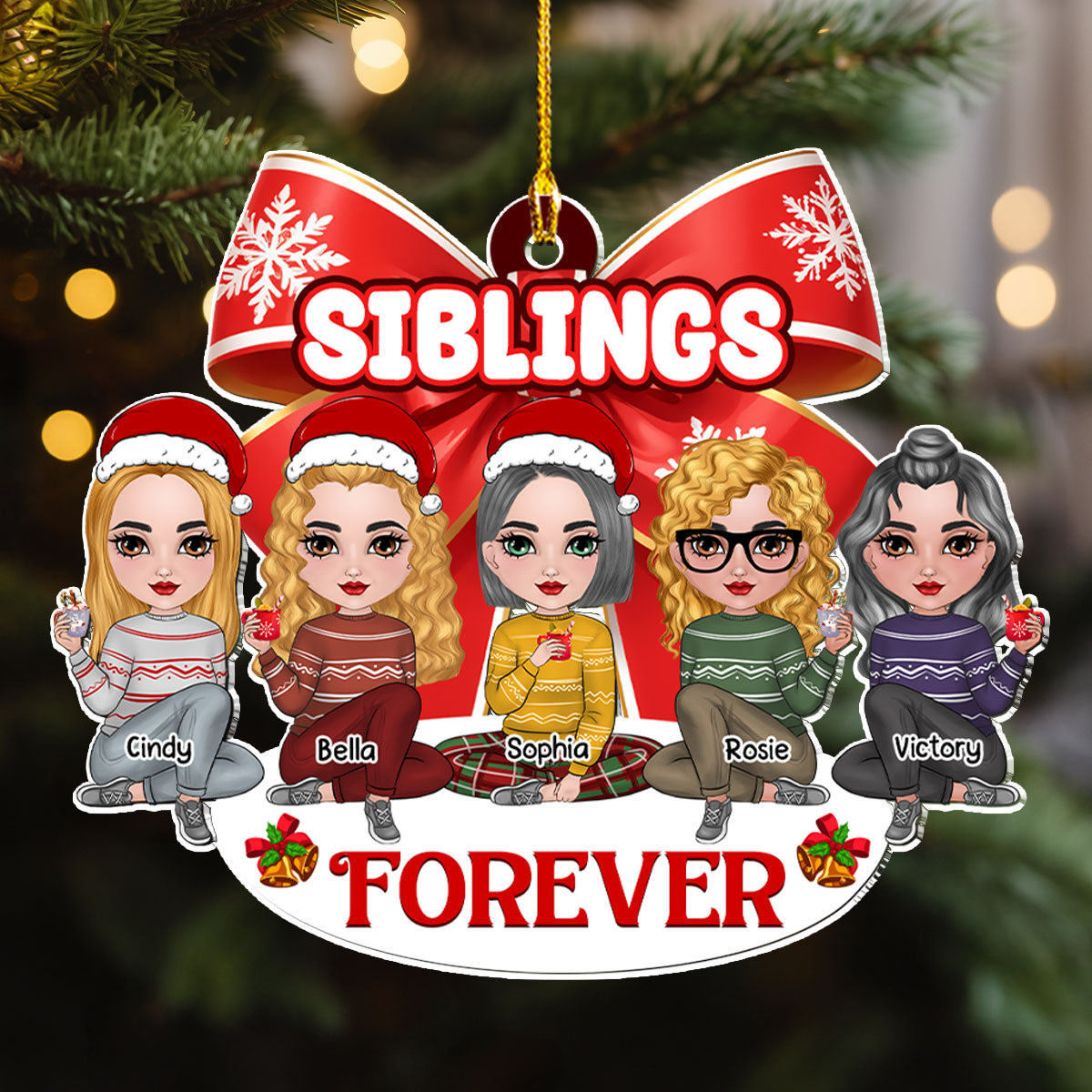 Besties Together - Personalized Custom Acrylic Ornament