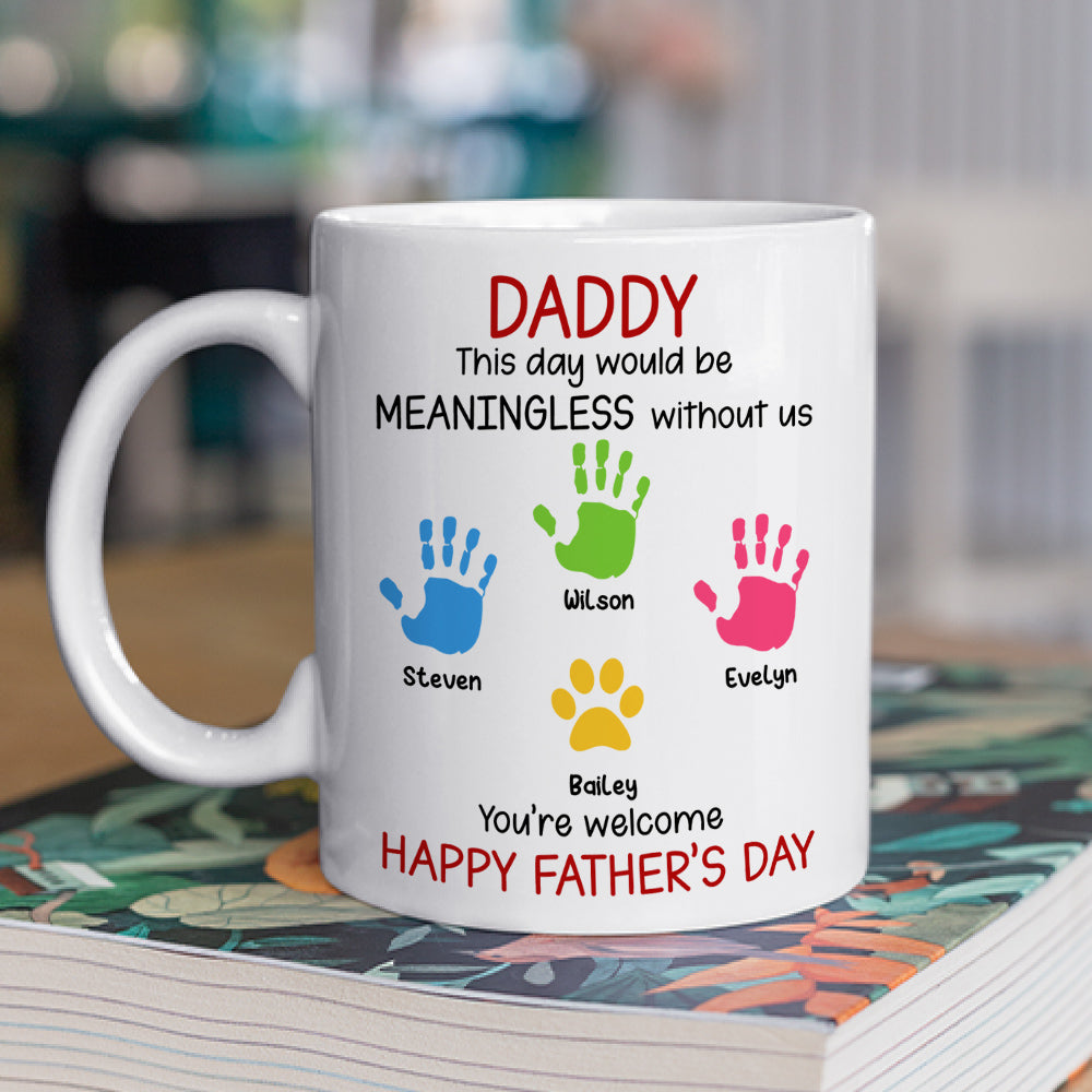 Daddy And His Kids - Personalized Custom Coffee Mug