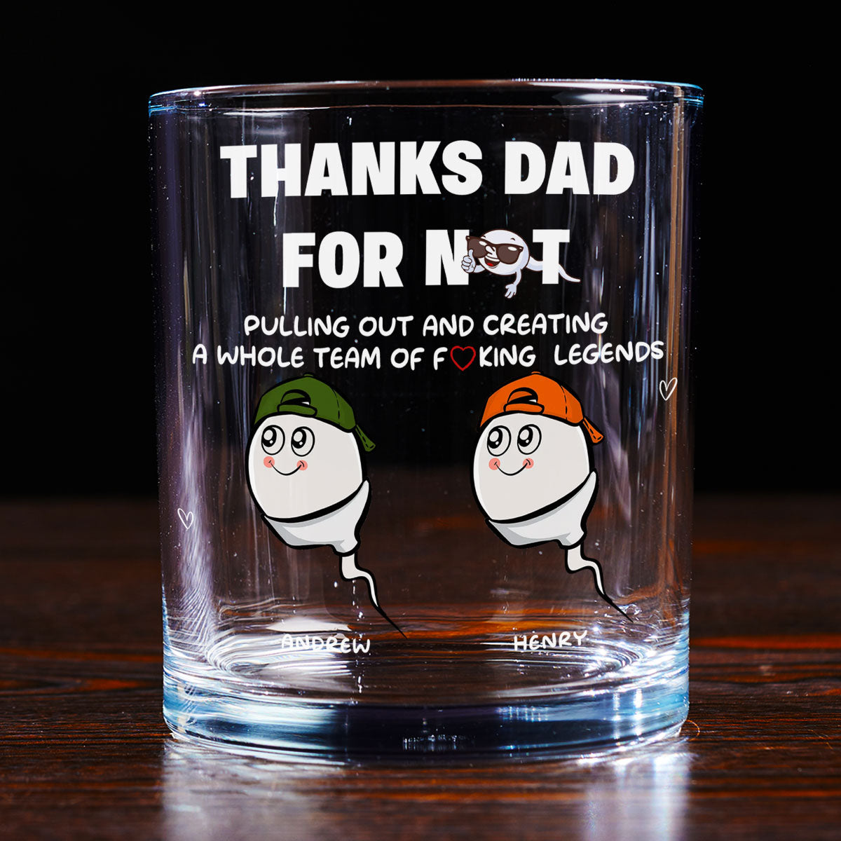 Thanks Dad For Creating A Legend - Personalized Custom Whiskey Glass