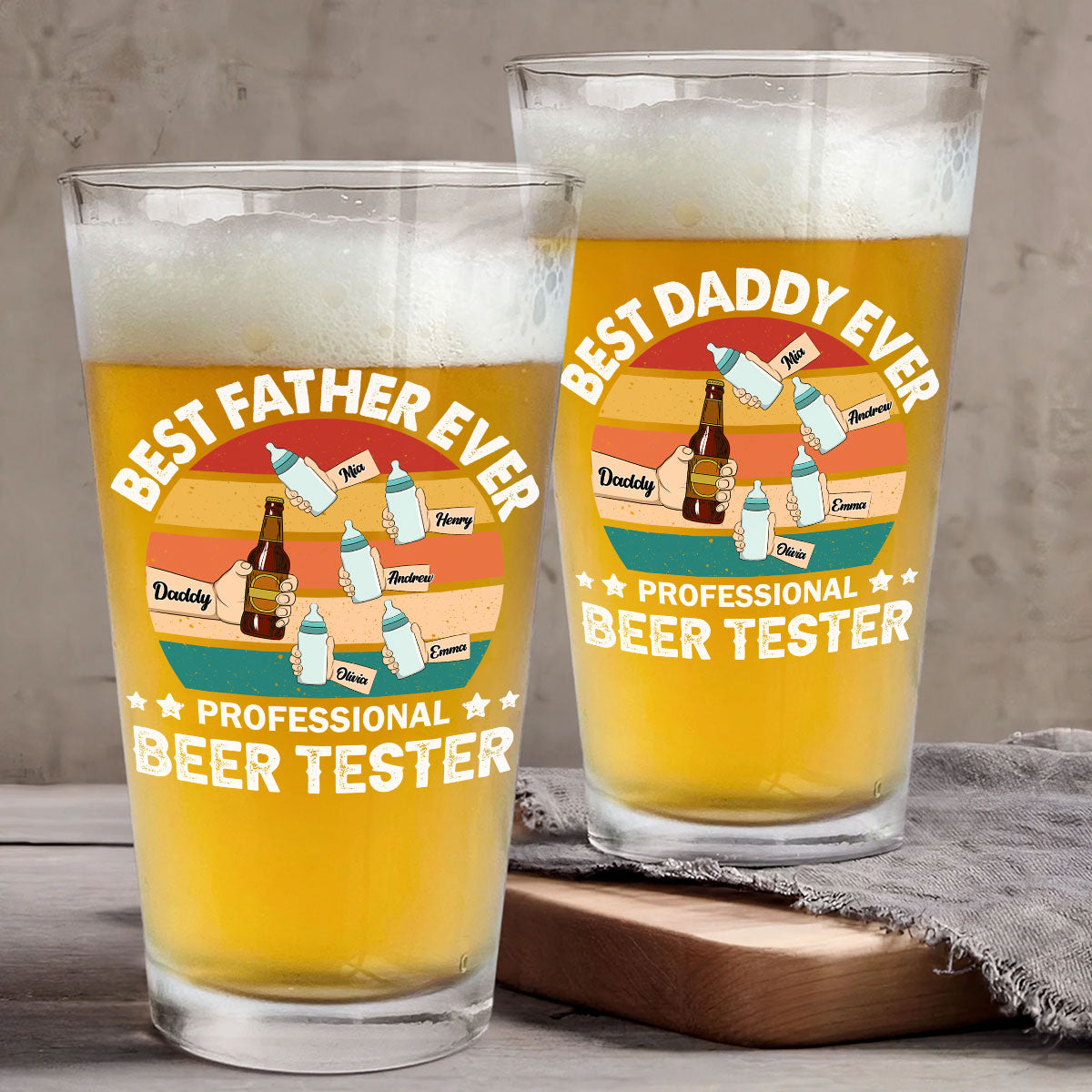 Best Dad Ever - Personalized Custom Beer Glass
