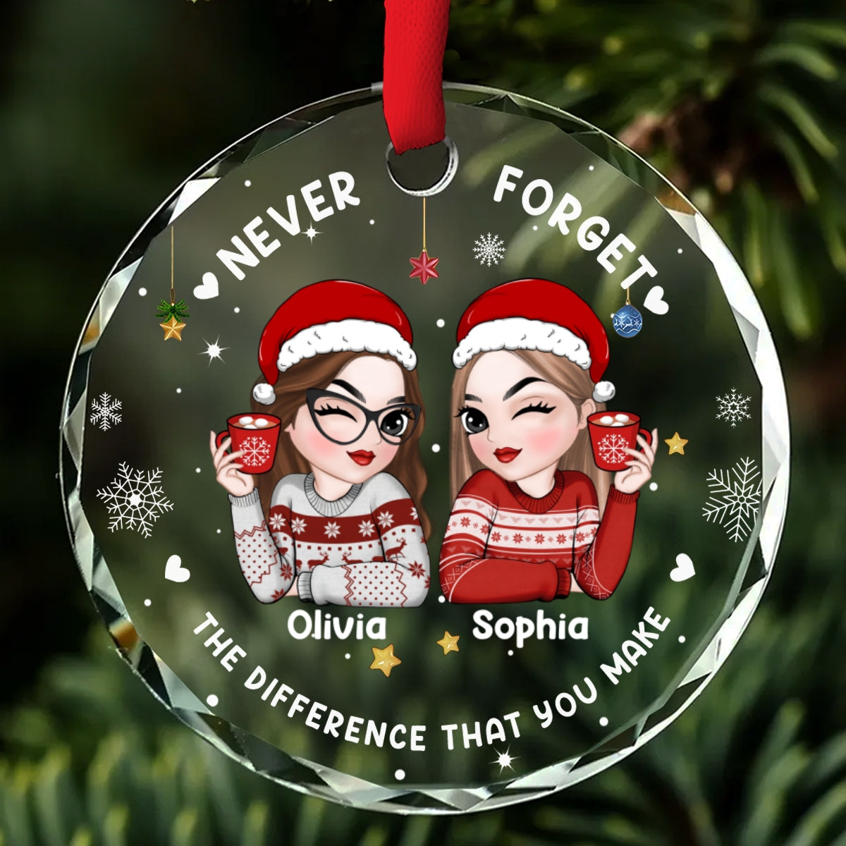 Coworker Forever - Personalized Custom Glass Ornament