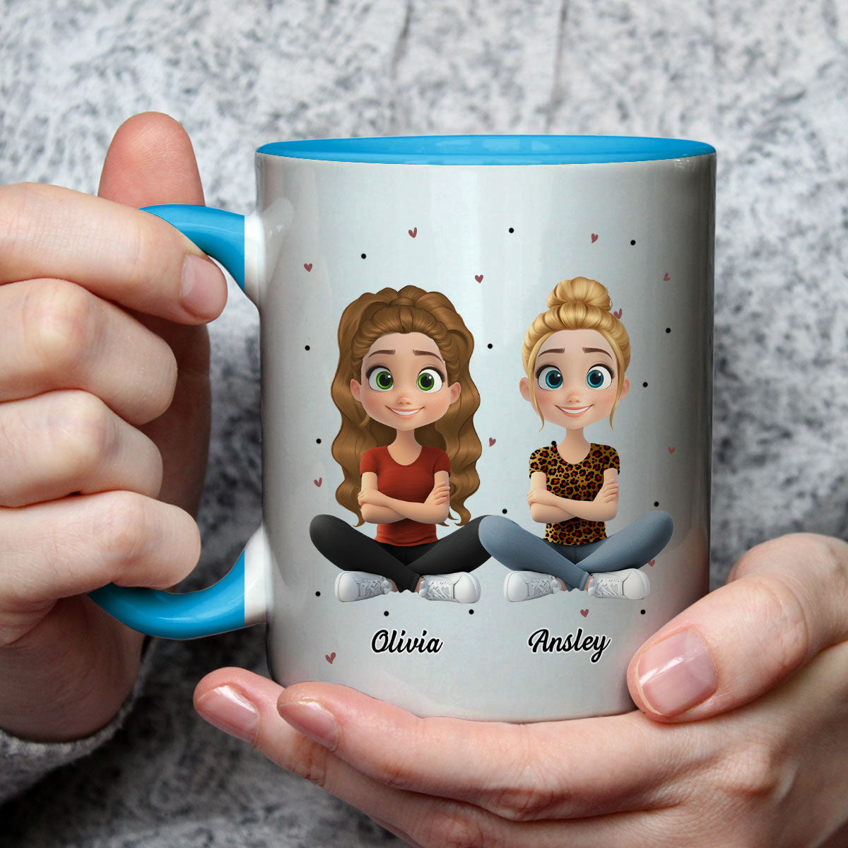 Best Besties - Personalized Custom Accent Mug