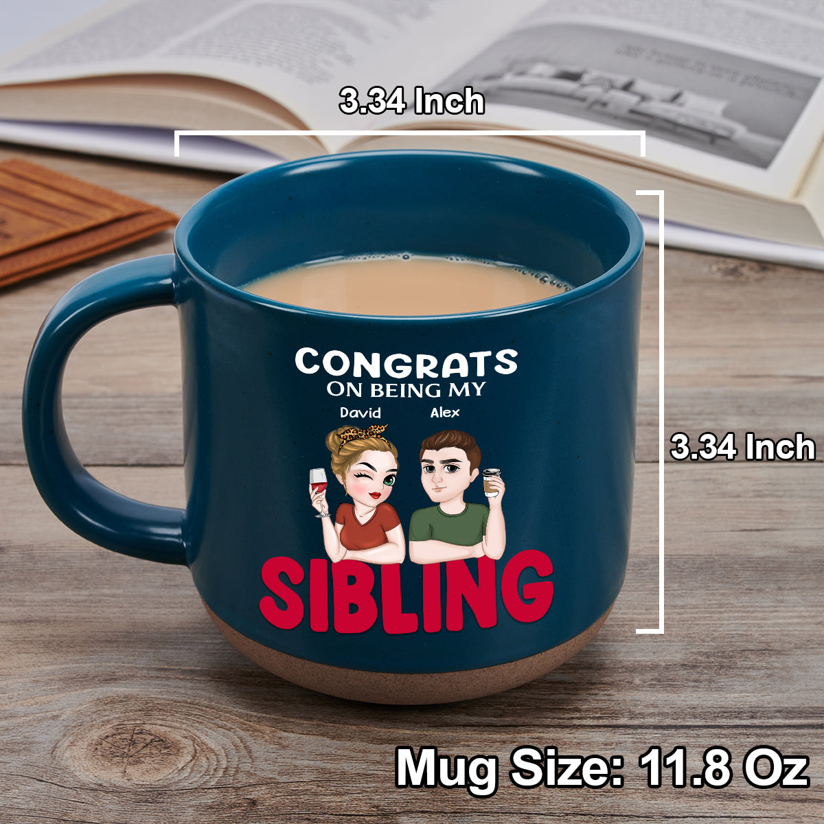 Congrats On Being My Siblings - Personalized Custom Pottery Mug