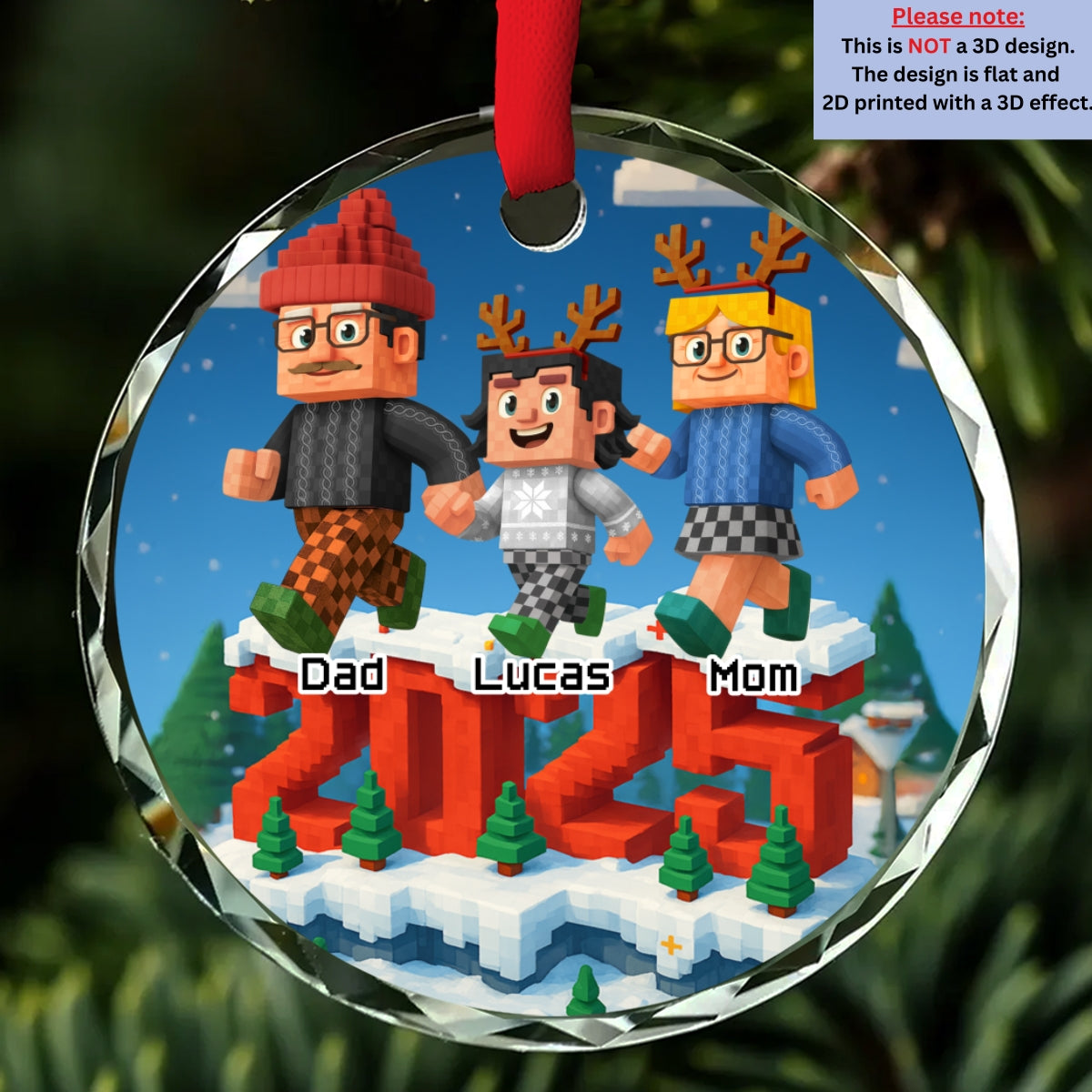 Us In This Year - Personalized Custom 3D Effect Glass Ornament