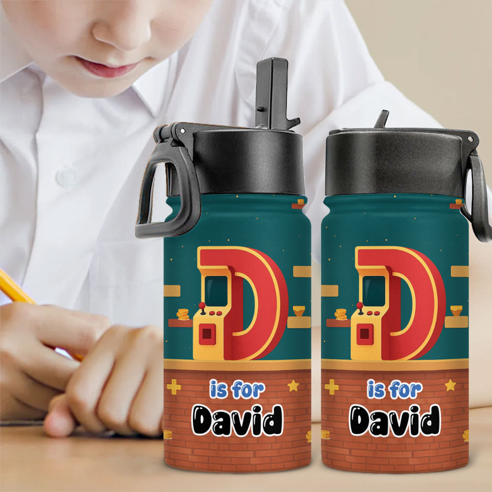 Alphabet Game Cartoon - Personalized Custom Kids Water Bottle