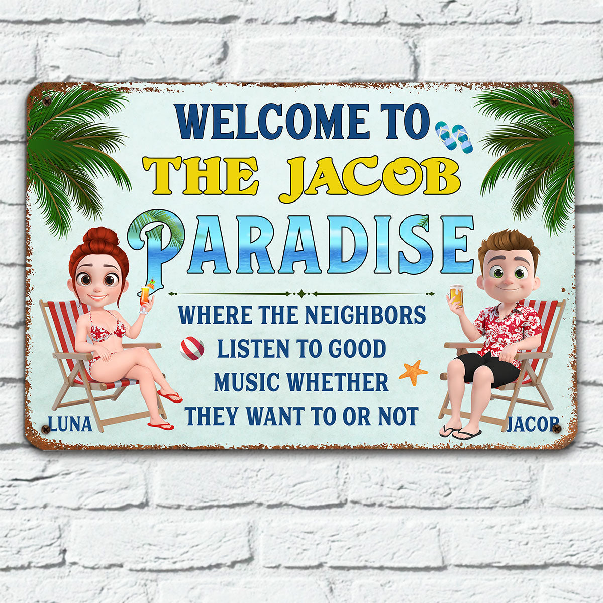Welcome To Our Pool - Personalized Custom Metal Sign