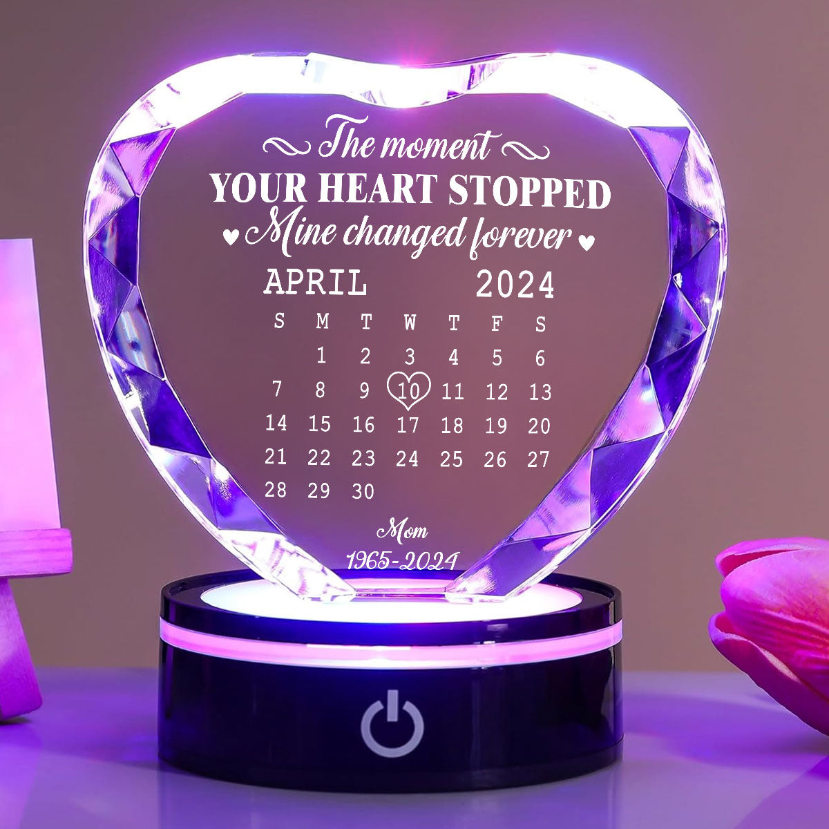 The Moment - Personalized Custom Crystal Led Light