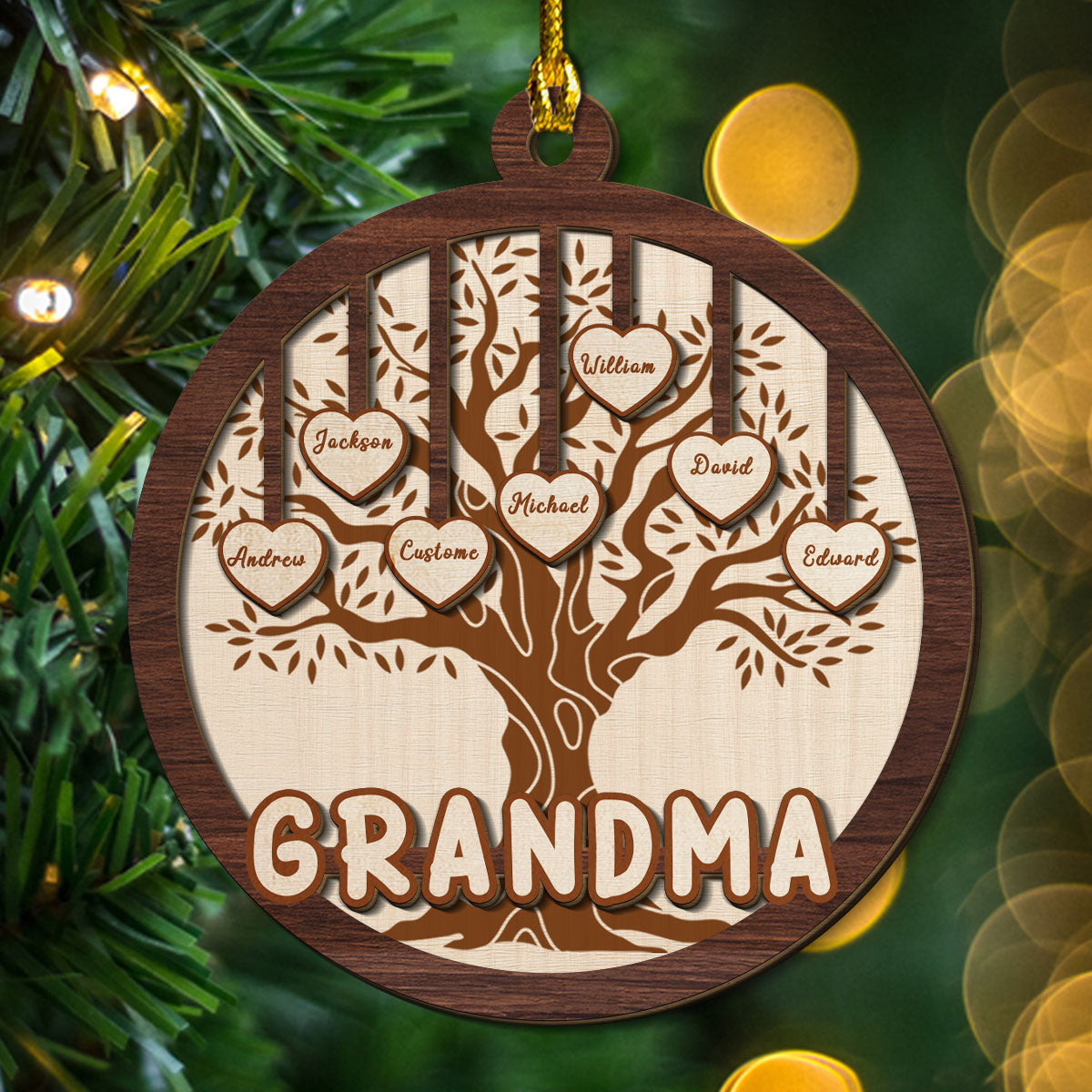 Blessed To Be Called Grandma - Personalized Custom 2-layered Wood Ornament