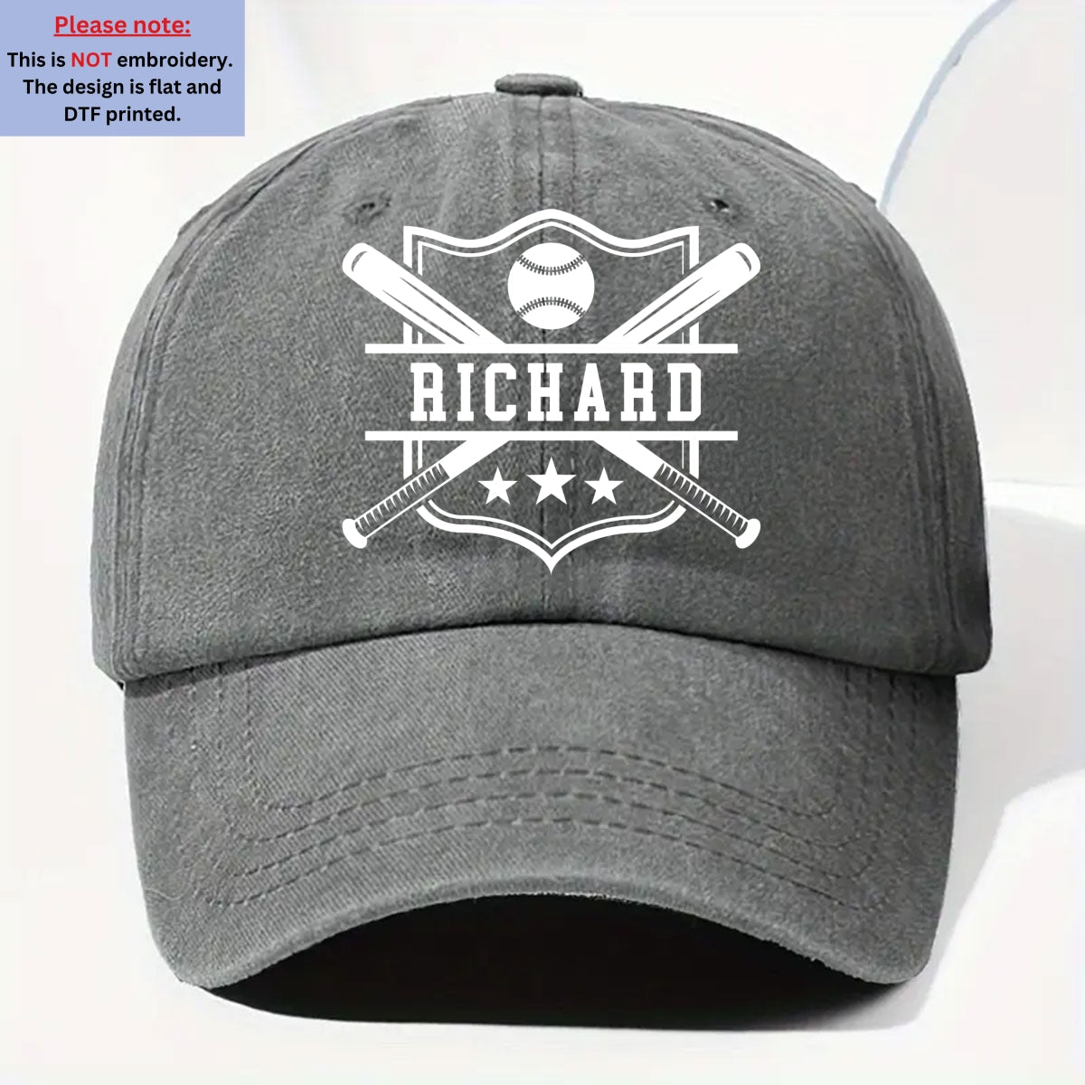 Baseball Kid - Personalized Custom Vintage Washed Denim Cap
