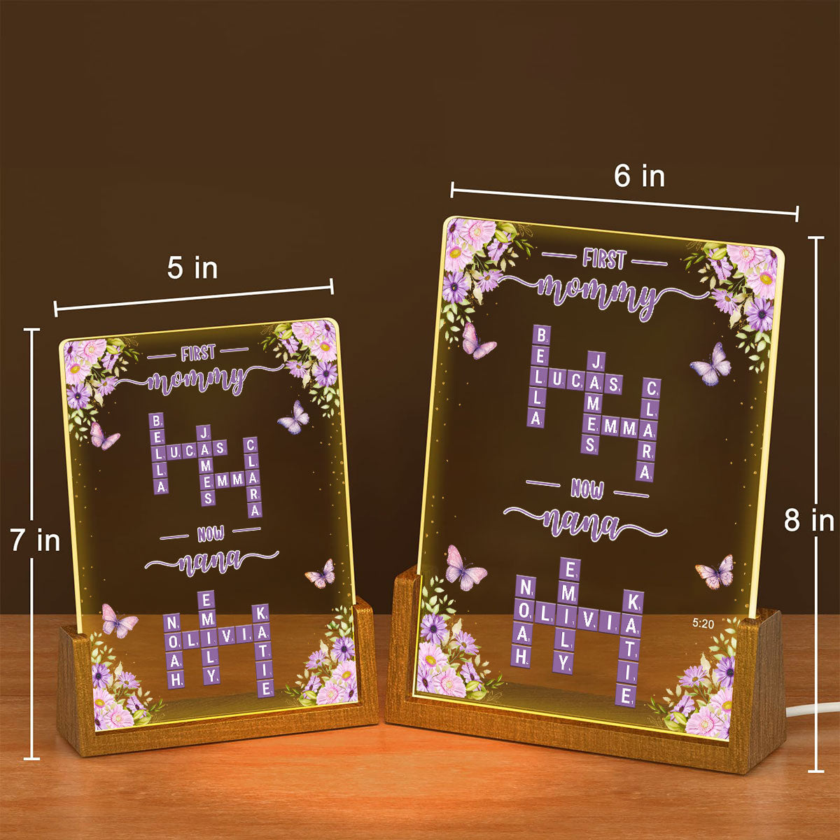 Now Grandma - Personalized Custom Plaque With Walnut Base