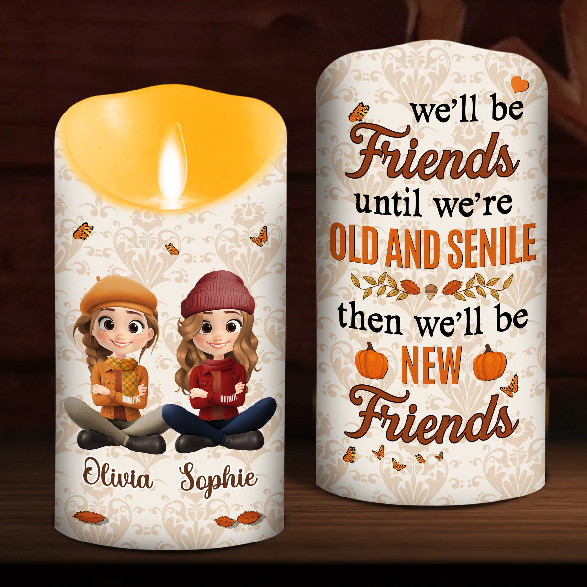 Besties For Life - Personalized Custom LED Candle