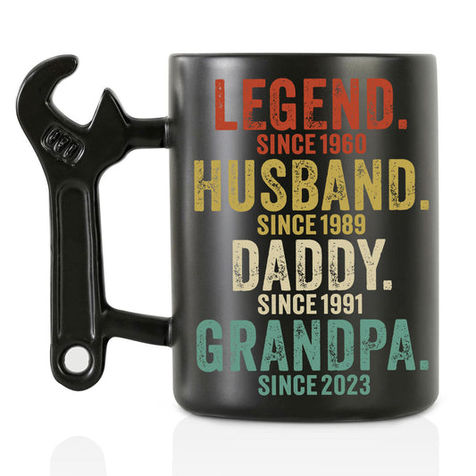 Legend Husband Dad Grandpa - Personalized Custom Wrench Handle Mug