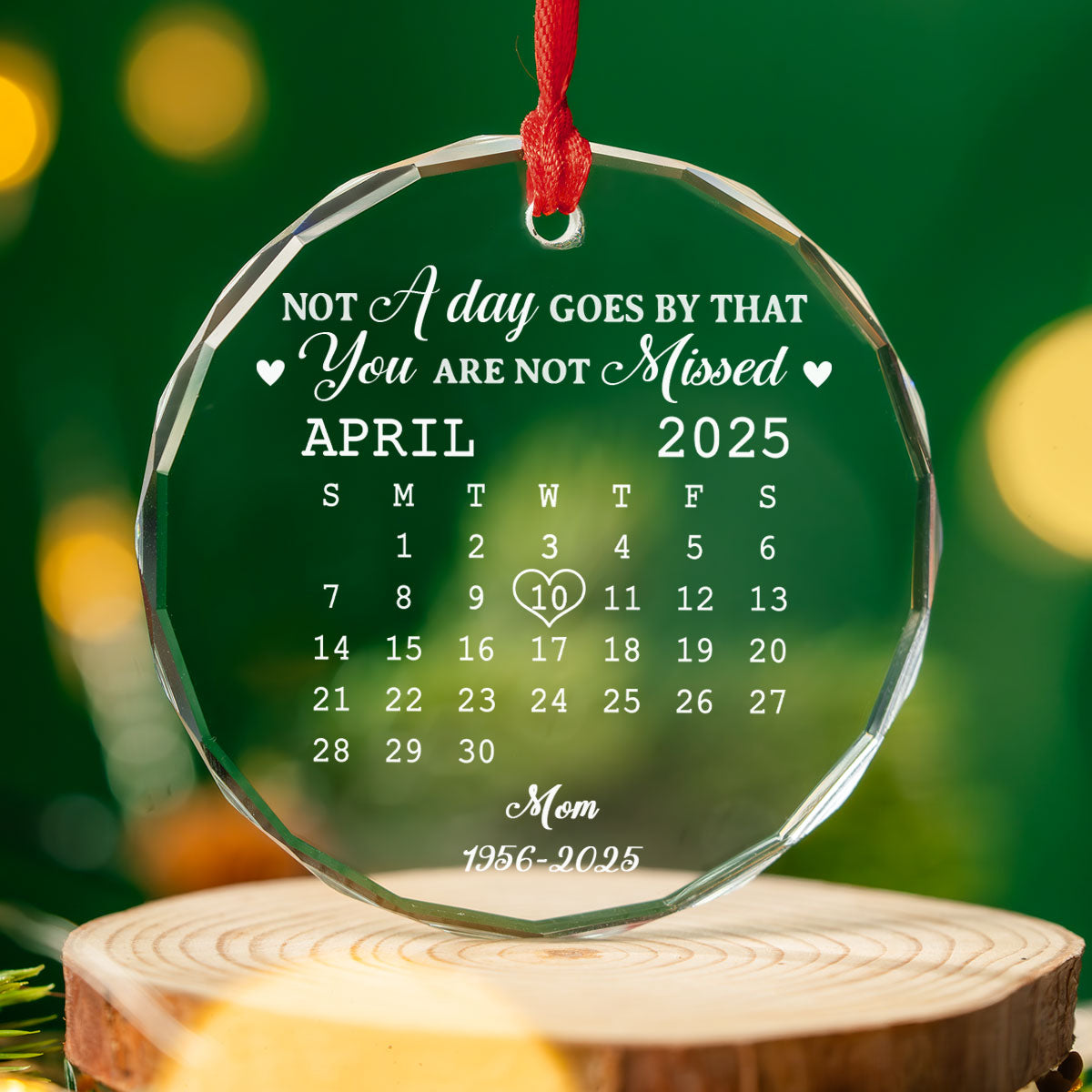 Miss You - Personalized Custom Glass Ornament