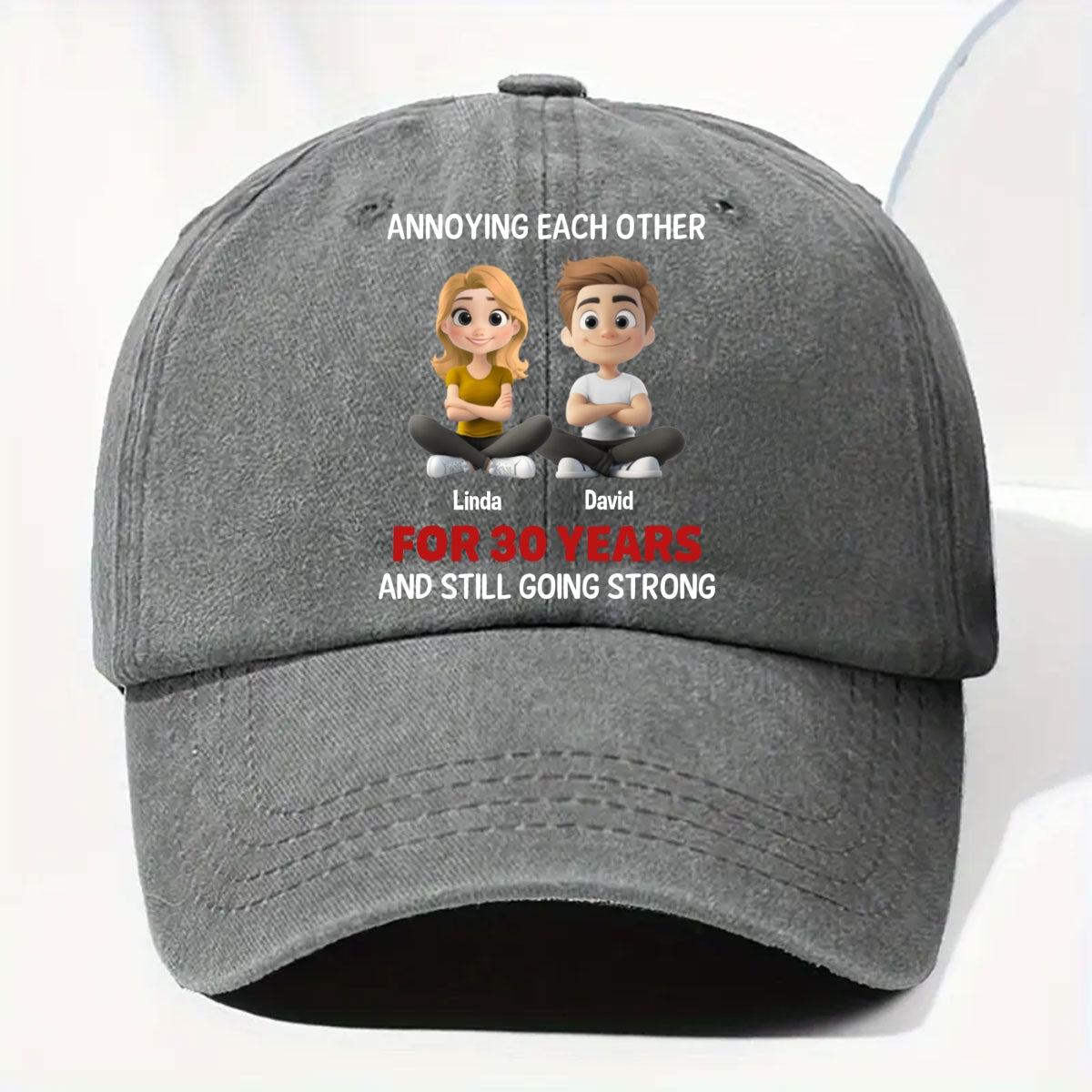 Annoying Each Other - Personalized Custom Vintage Washed Denim Cap