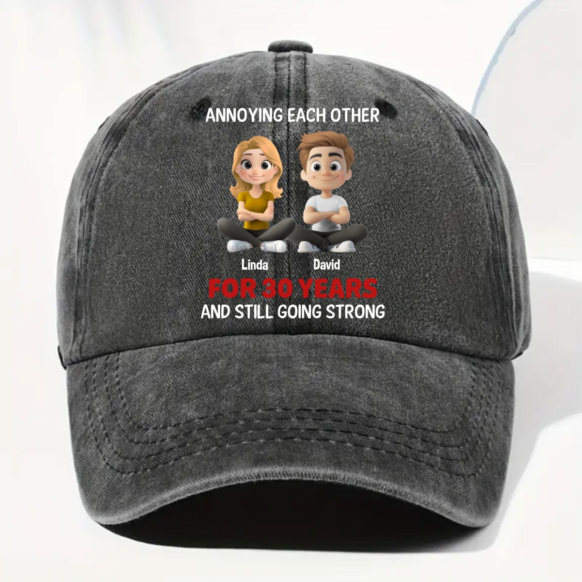 Annoying Each Other - Personalized Custom Vintage Washed Denim Cap