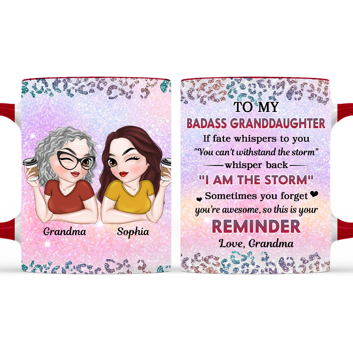 From Mom To Badass Daughter - Personalized Custom Accent Mug