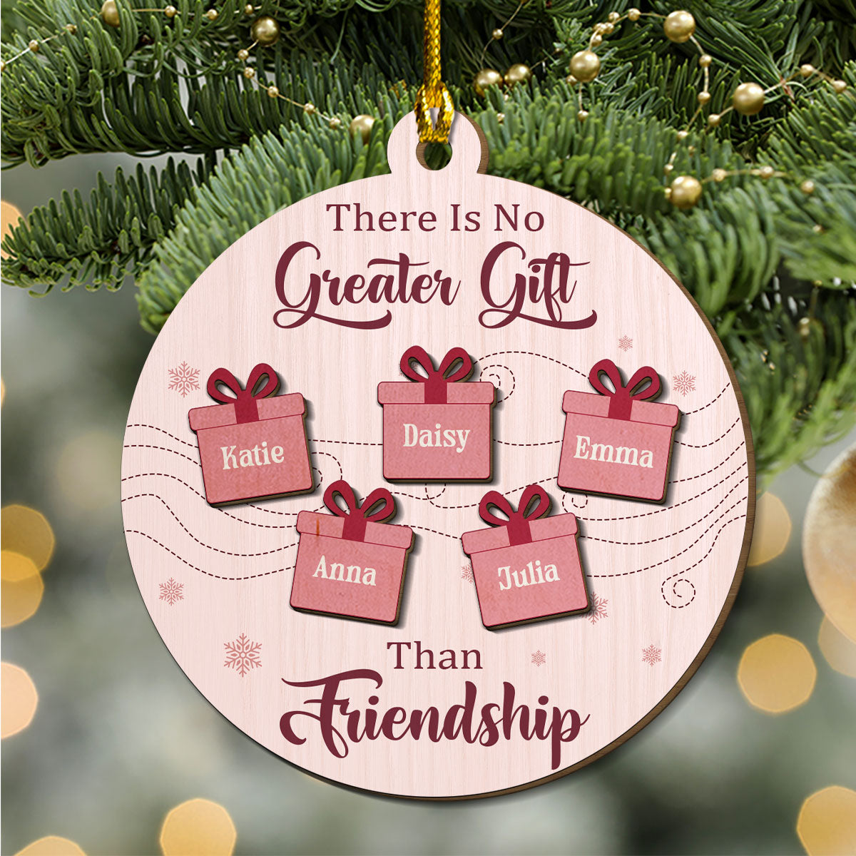 There Is No Greater Gift Than My Friends - Personalized Custom Freeshape 2-Layered Wood Ornament