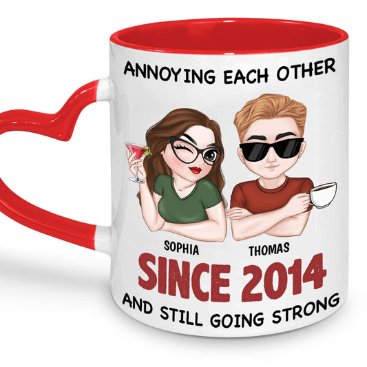 Annoying Each Other - Personalized Custom Heart Handle Mug