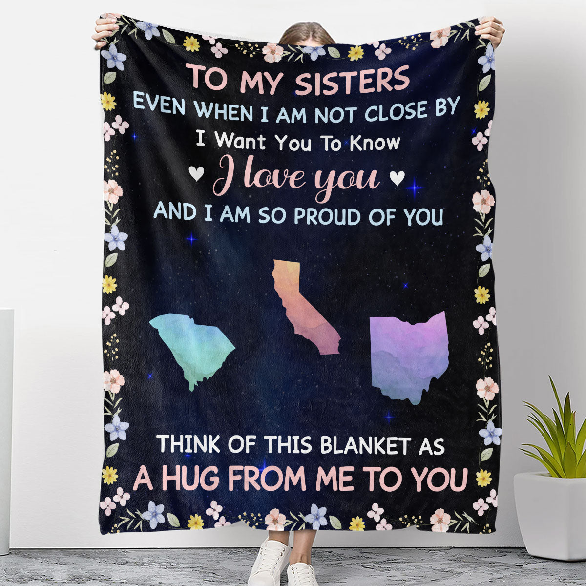 A Hug From Me To You - Personalized Custom Fleece Blanket