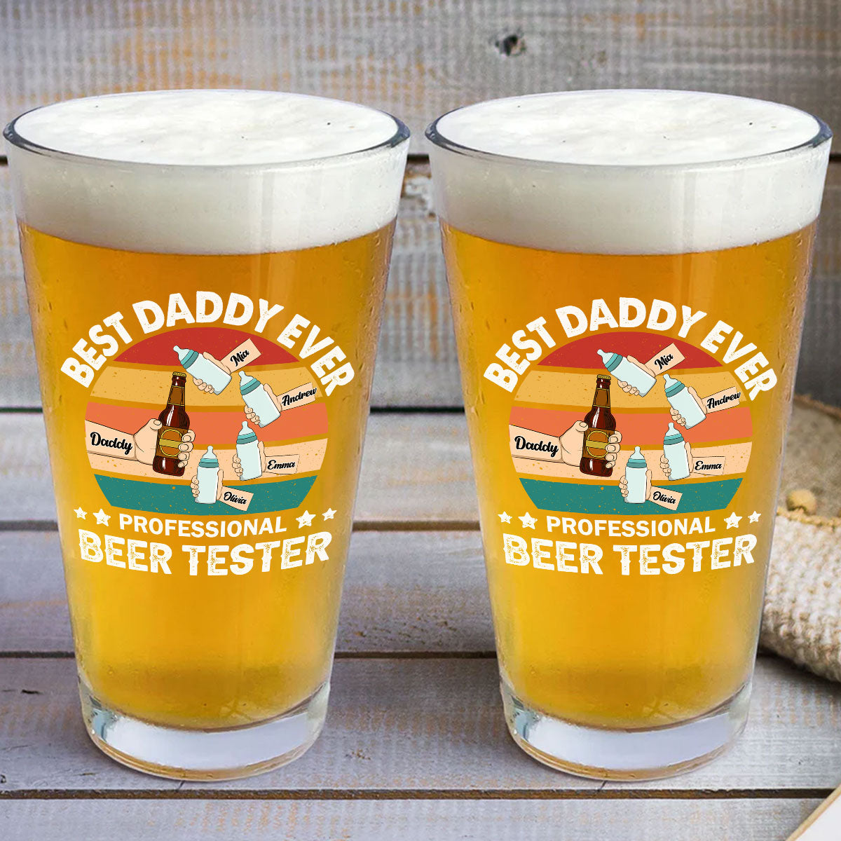 Best Dad Ever - Personalized Custom Beer Glass