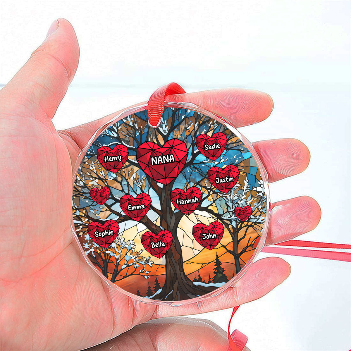 My Beloved Grandkids - Personalized Custom Glass Ornament