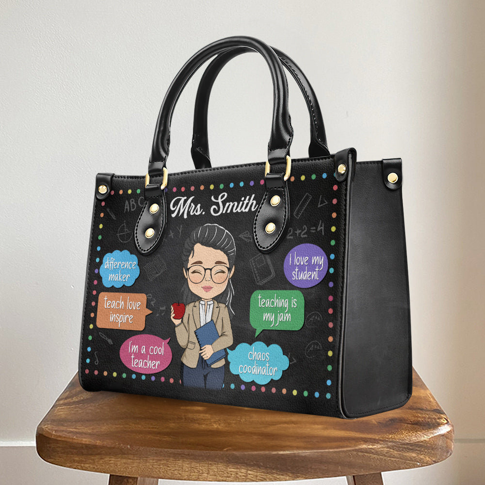 Teaching Is My Jam - Personalized Custom Leather Bag