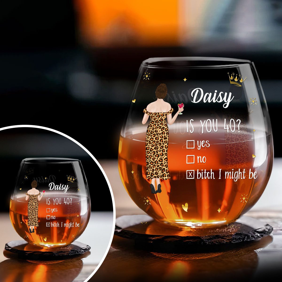 Is You 40 - Personalized Custom Wine Glass
