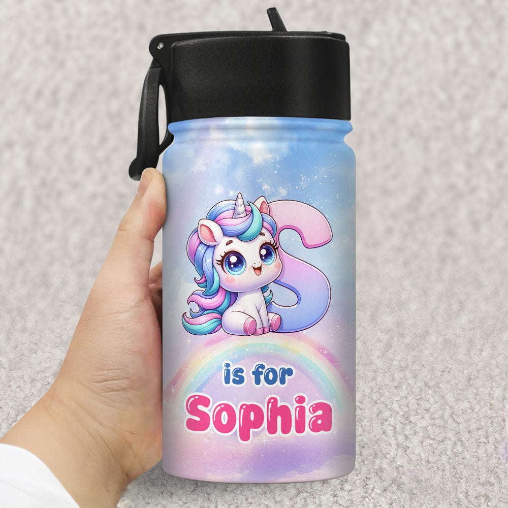 Alphabet Game Cartoon - Personalized Custom Kids Water Bottle