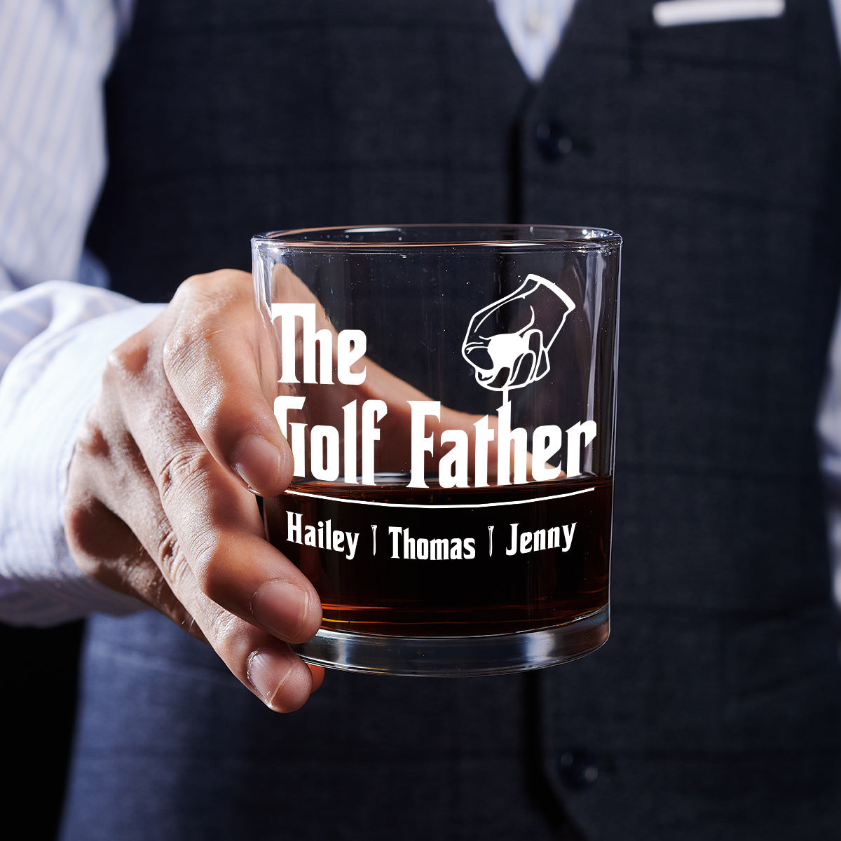 Golf Father - Personalized Custom Whiskey Glass