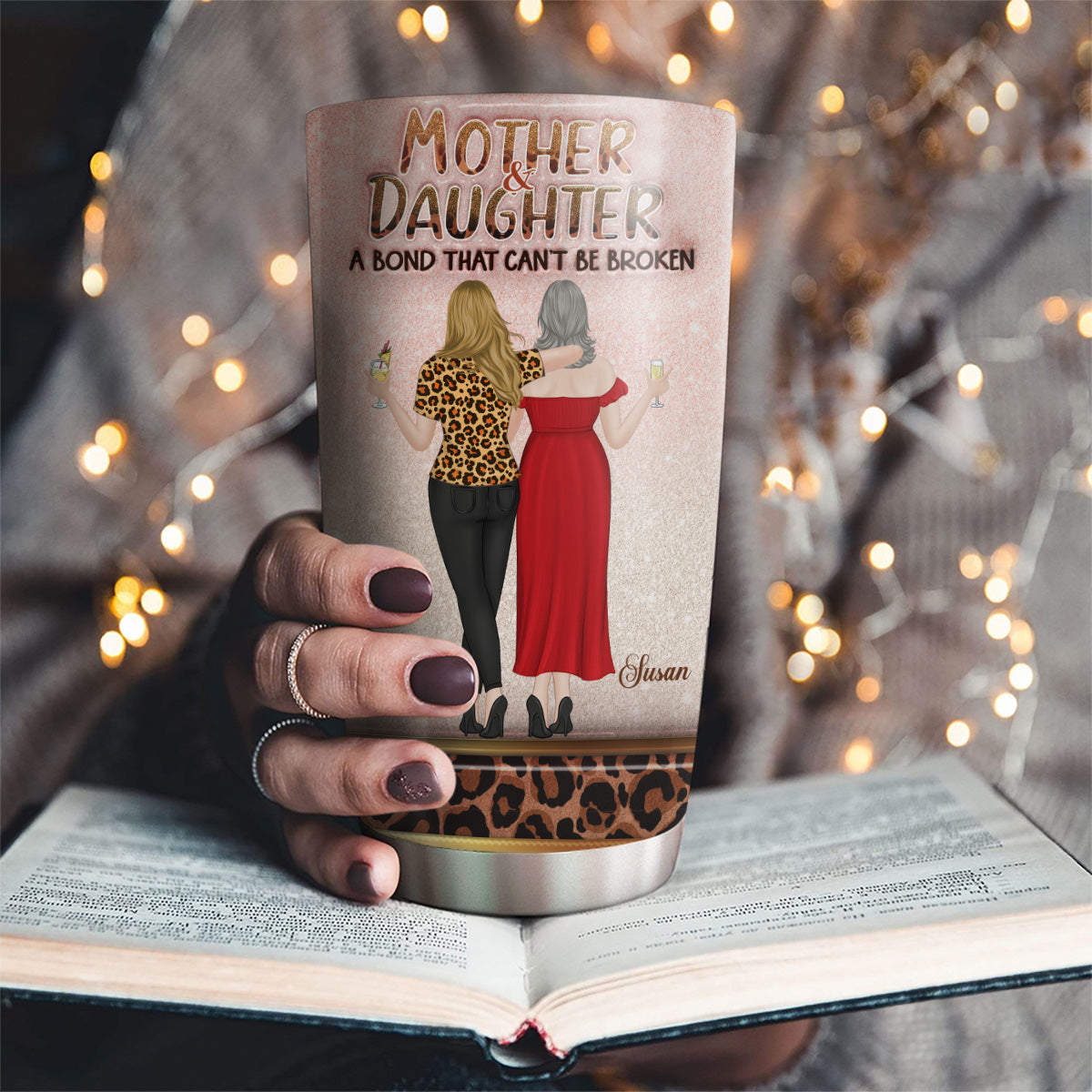 Mother & Daughters A Bond That Can't Be Broken - Personalized Custom 3D Inflated Effect Tumbler