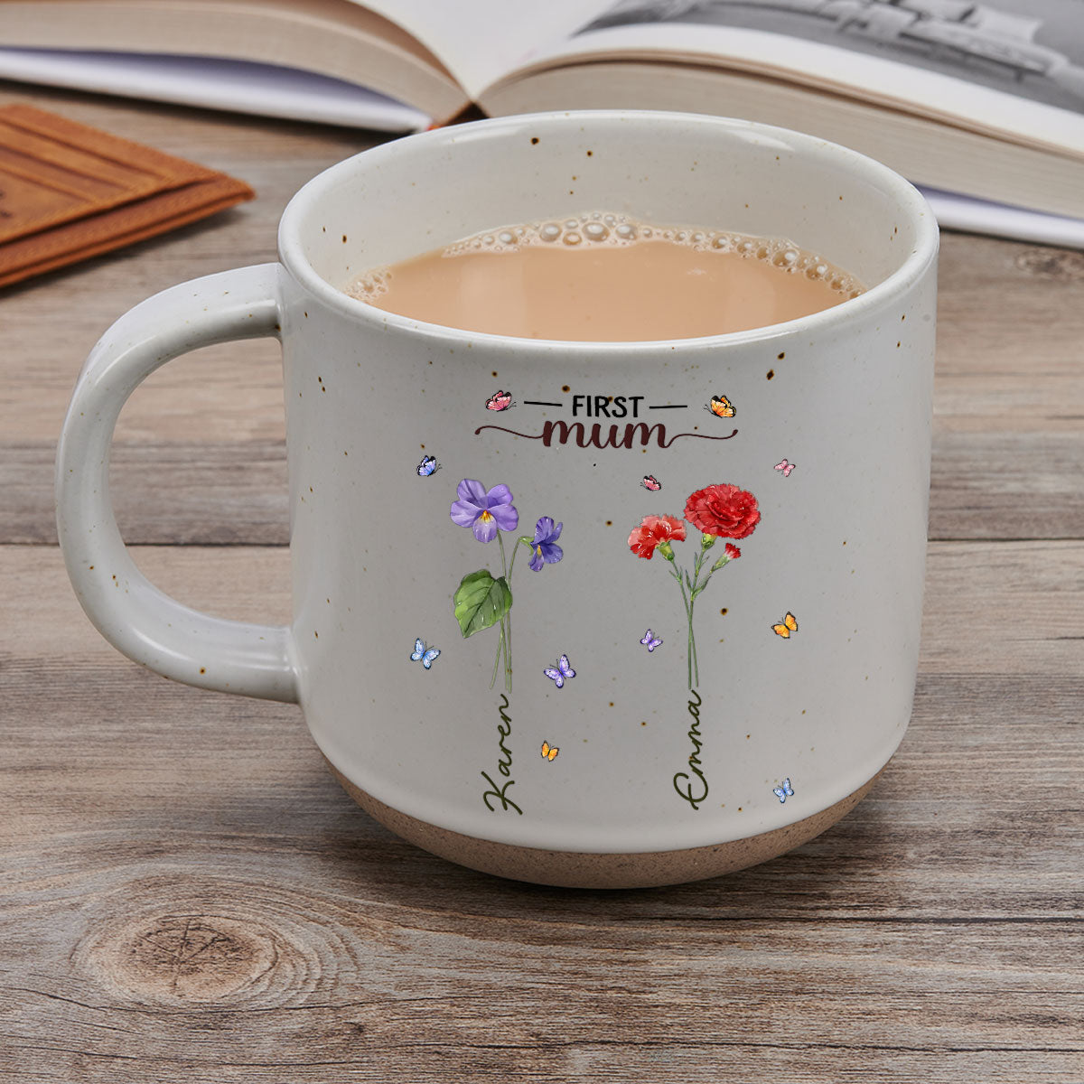 First Mom Now Grandma - Personalized Custom Pottery Mug