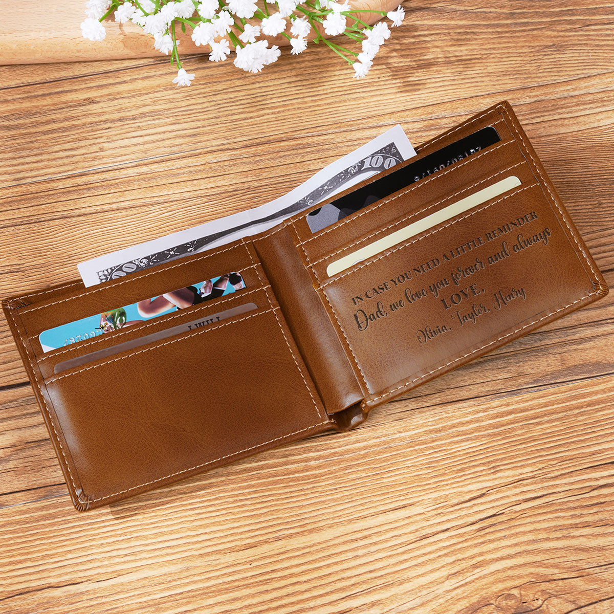 Love You Forever And Always - Personalized Custom Printed Men Leather Wallet