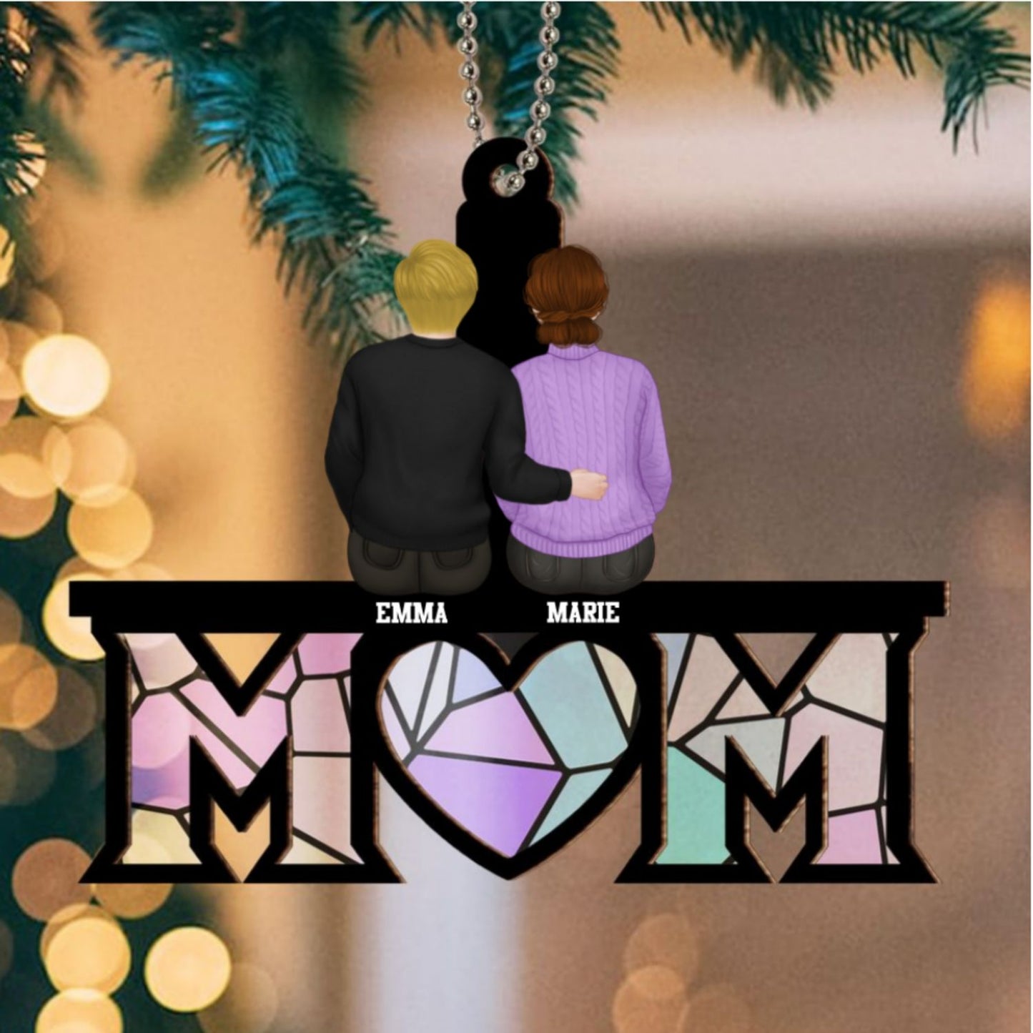 Mother And Daughter Bond - Personalized Custom Suncatcher Ornament