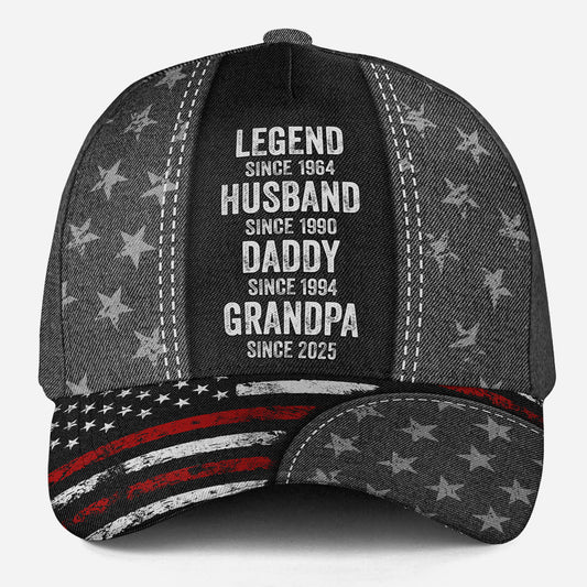 Legend Husband Daddy - Personalized Custom Classic Cap