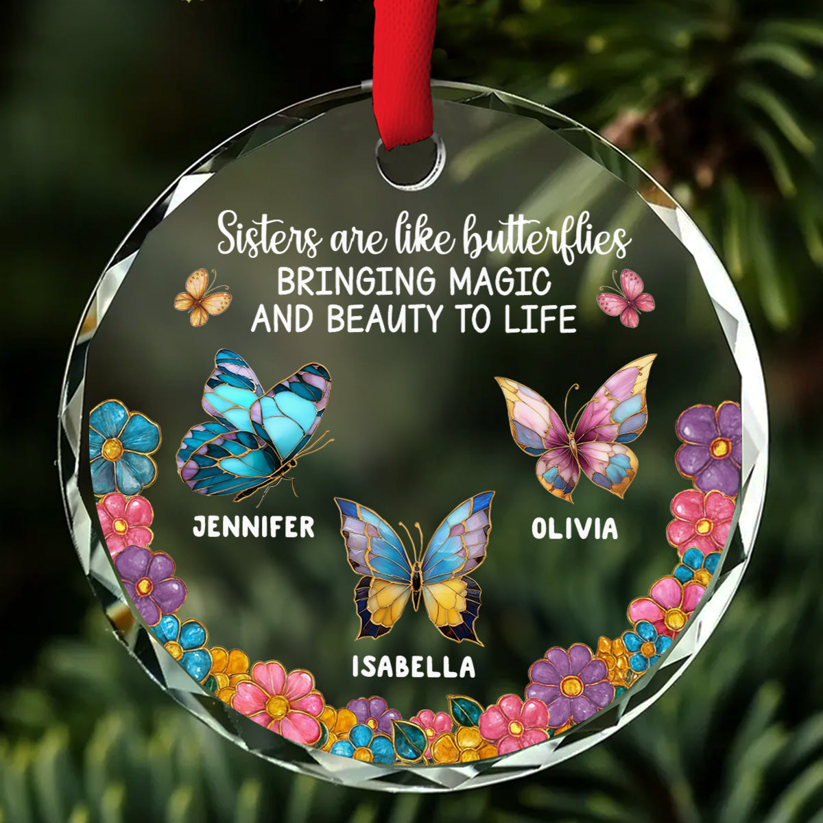 Beauty And Magic - Personalized Custom Glass Ornament