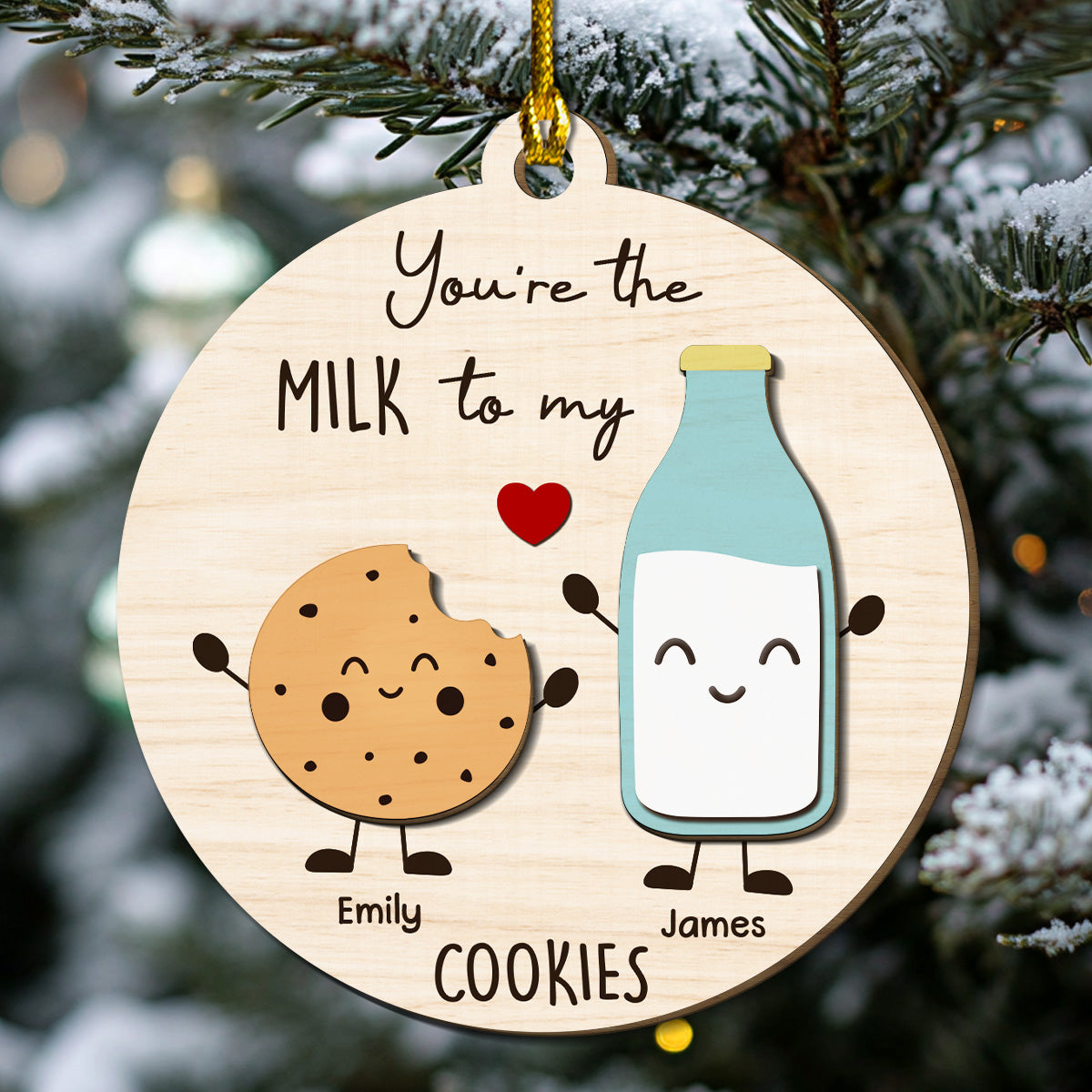 You Are The Milk To My Cookie - Personalized Custom Freeshape 2-Layered Wood Ornament