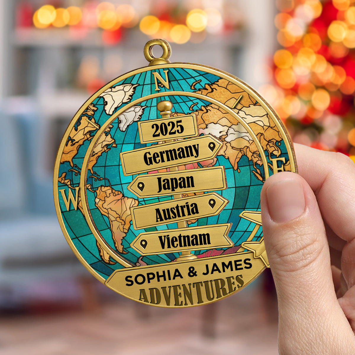 Destination Of All Year - Personalized Custom Suncatcher Ornament