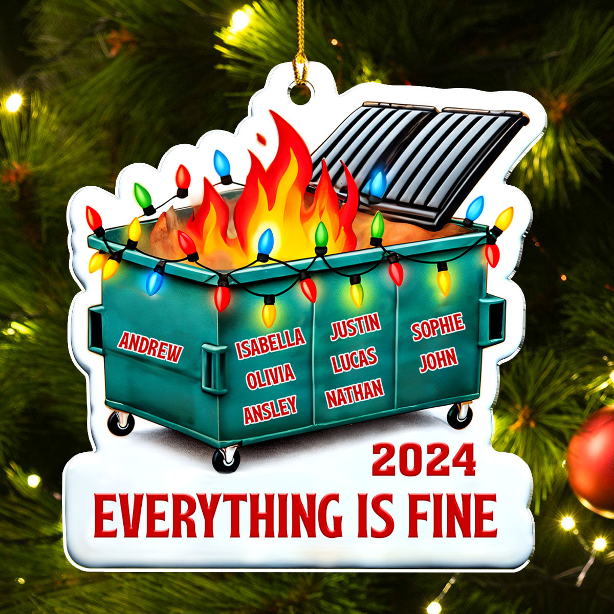 Everything Is Fine Work Besties - Personalized Custom Acrylic Ornament