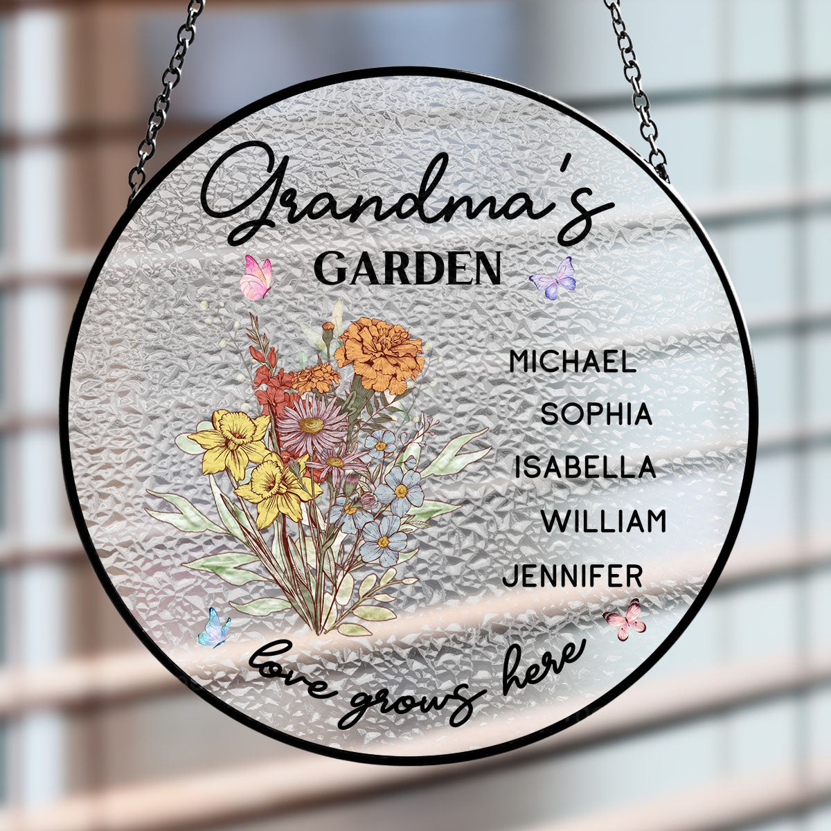 Floral Garden - Personalized Custom Window Hanging Suncatcher