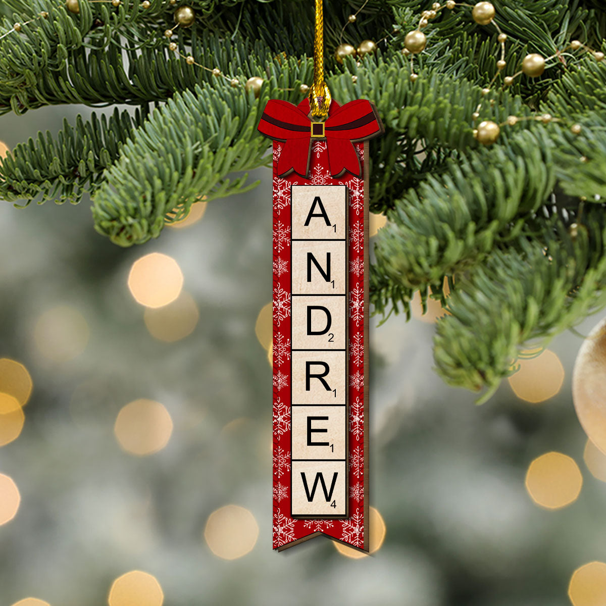 Christmas Scrabble - Personalized Custom Freeshape 2-Layered Wood Ornament