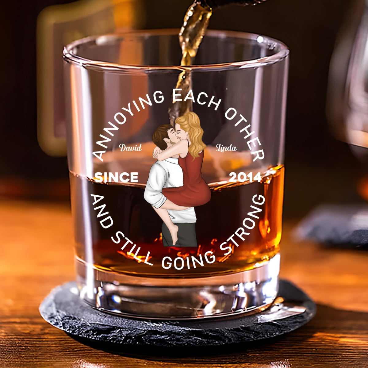 Annoying Each Other - Personalized Custom Whiskey Glass