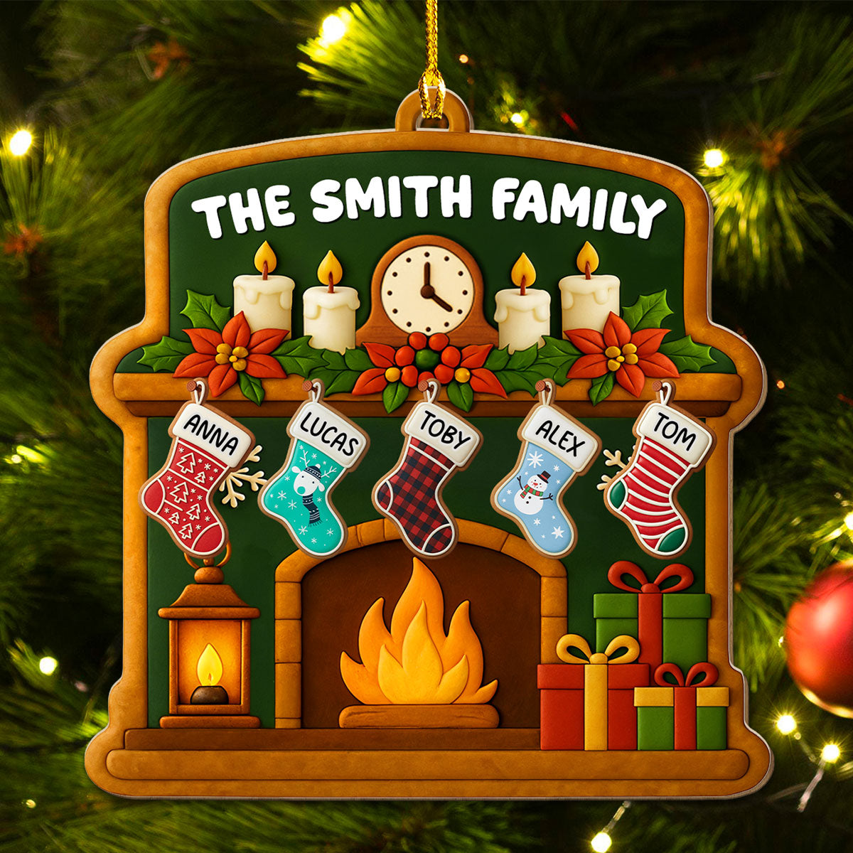 Family The Love That Never End - Personalized Custom Wood Ornament