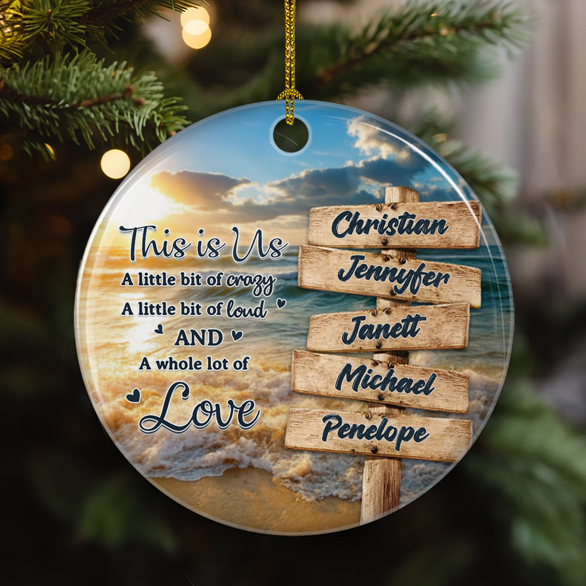 Family A Whole Lot Of Love - Personalized Custom Ceramic Ornament